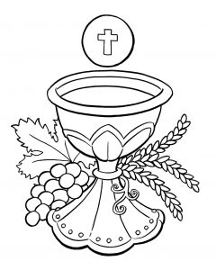 Coloring page chalice, Corpus Christi